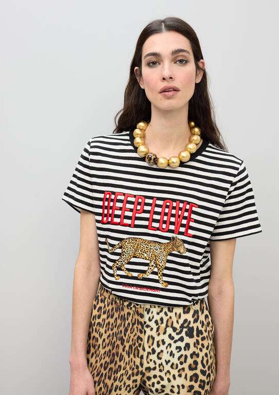 CAMISETA RAYAS DEEP LOVE LEOPARDO