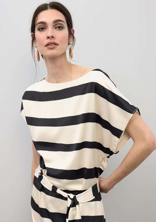 VESTIDO SATINADO RAYAS HORIZONTAL